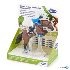 Papo Jumping Horse With Riding Girl – Hand Painted Figurine – Heirloom Quality