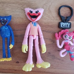 POPPY Playtime Scary Huggy Wuggy 5″ Lot Of 4 Posable Action Figures 2 Keychains
