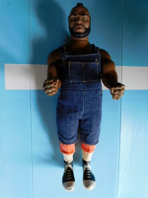 12″ A-TEAM Mr. T B.A. BARACUS Superhero 1983 Action Figure& STICKER Galoob PW