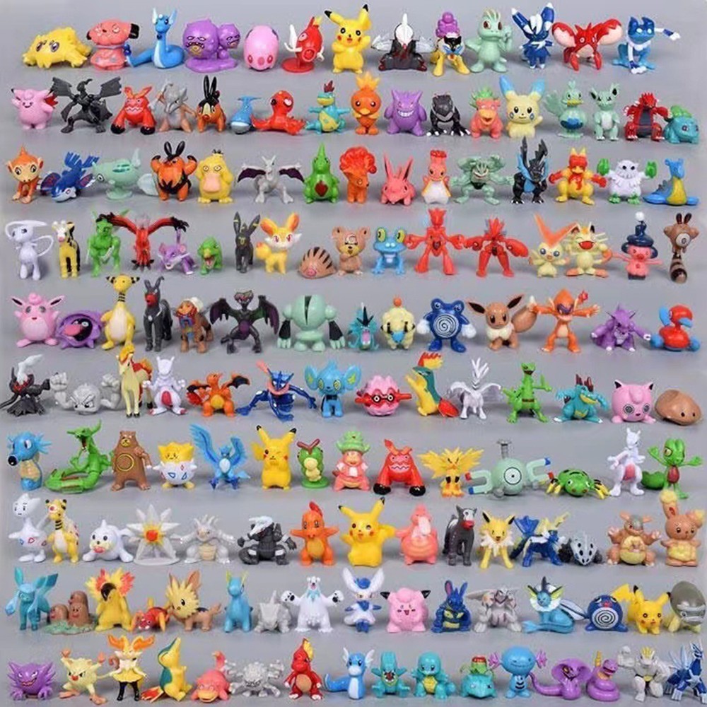 144PCS Anime Monster Action Figures Toy Set Collectible Mini Model Kids Gift