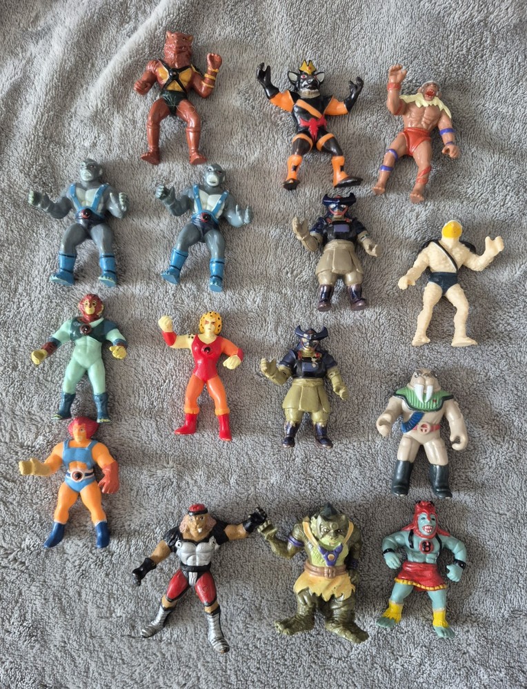 Glassite Thundercats Brazil Lion-o Panthro Lot Of 15 Miniatures Rare Not LJN