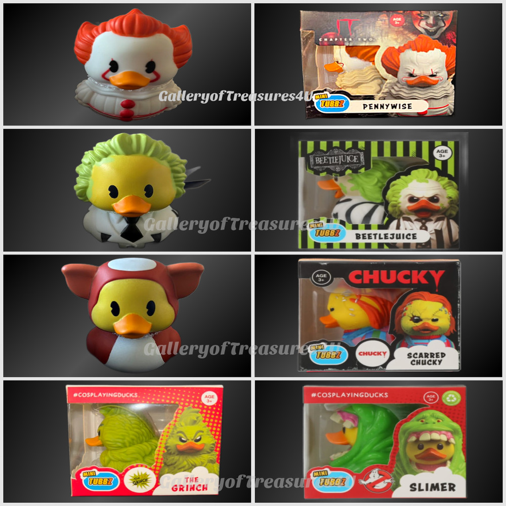 Rubber Duck Grinch Bettlejuice Pennywise Gizmo Slimer Chucky Jeep Mini Tubbz