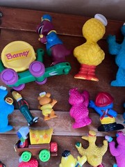 Large Mixed Lot of Plastic Rubber Vinyl Barney Sesame Street TV Character Play