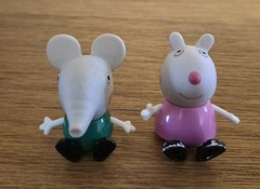 Official Peppa Pig 5 Figure Lot George Edmond Elephant Suzy Sheep ABD Ltd 2.5″