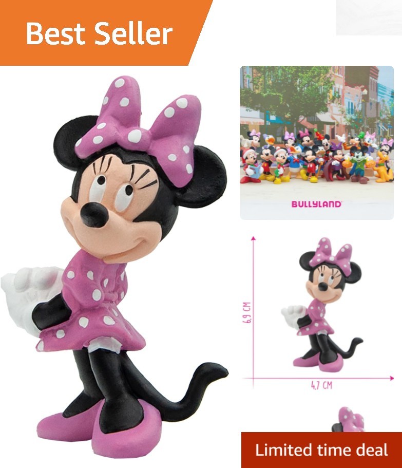 2.76 Inch Minnie Mouse PVC Figure – No Assembly, Perfect for Play and Collecting