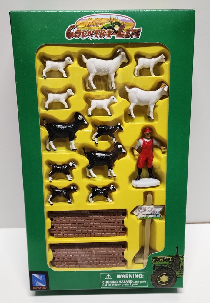 NewRay Country Life farmer set – goats white & black NOS