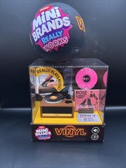 Mini Brands Really Works MINI RECORD PLAYER + CAPSULE Vinyl Playset Series 1 NEW