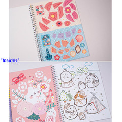 Authentic Molang piu piu Coloring Stickers Art Book 1+1 Bunny For Kid And Adult