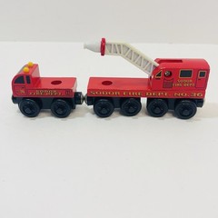 Thomas The Tank Engine & Friends Wooden Railway Sodor Dept 36 FIRE TRUCK & TRAIN