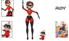 Authentic ‘The Incredibles’ Elastigirl & Jack-Jack Figurines – 6.6-in & 2.2-in