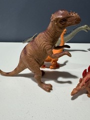 Vintage Dinosaur Toys Lot of 16 Mixed Rubber and Plastic Dino Figures