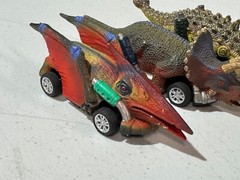 DINOBROS DINOSAUR TOY PULL BACK CARS LOT OF 6 ROADSTER DINO CARS AGES 3 AND UP