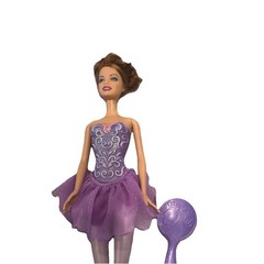 Vintage 1999 Mattel Barbie Ballerina with Lavender Molded Bodysuit & Hairbrush