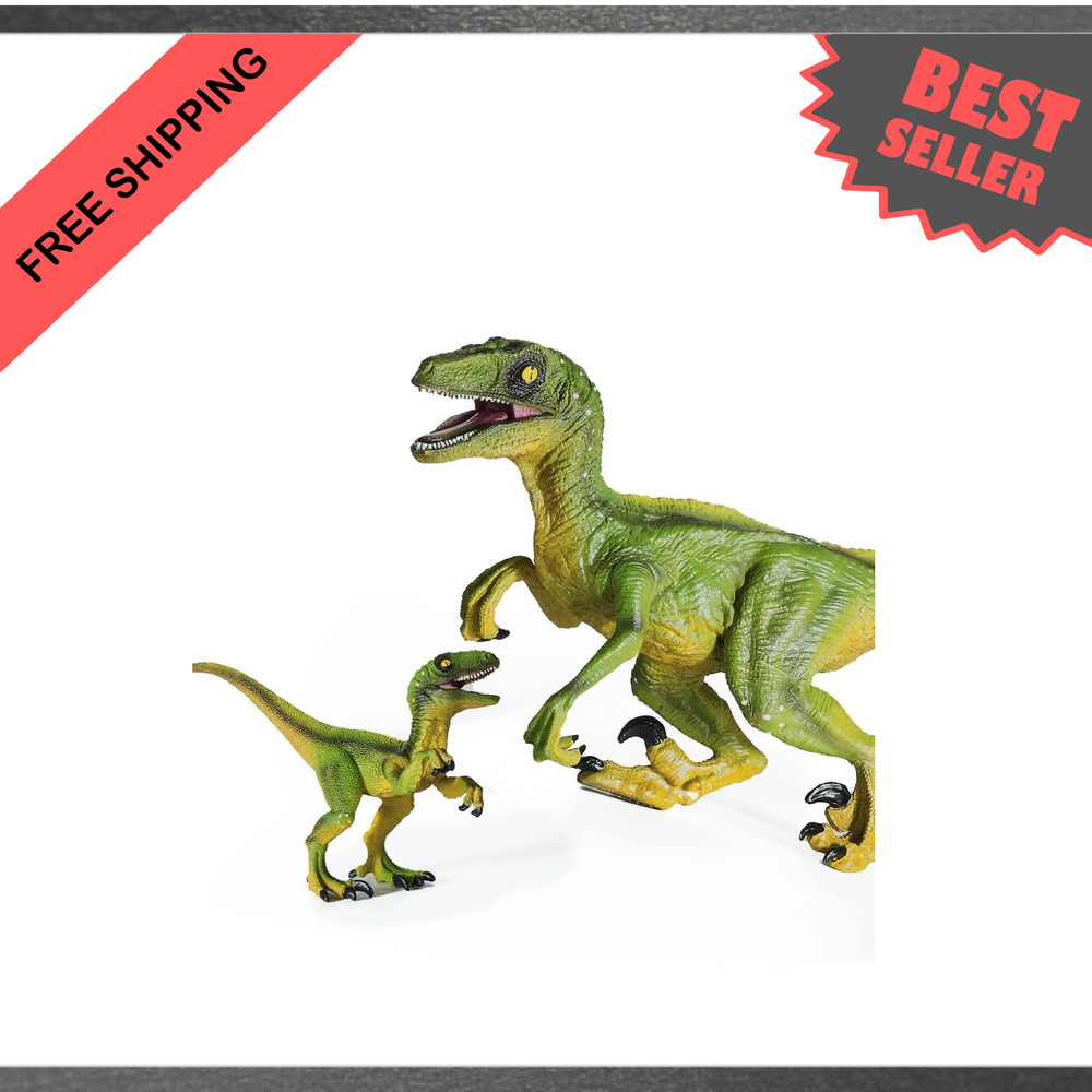 Dinosaur Toy Set 15.6 Inch Velociraptor Action Figure for Kids Boys Girls