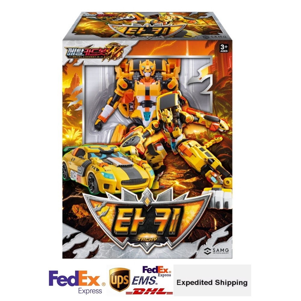 Metal Cardbot W TACHY Yellow Cheetah Sports Car Transforming Robot Season3