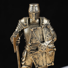 7.1”H Warrior Figurine, Guard Ornament, Soldier Statue, Medieval Armored Knight