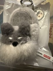 POP MART HACIPUPU Slipper Pendant “Take Me Home” Gray Wolf Plush Keychain No Box