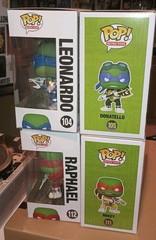 Funko Pop TMNT Leonardo Donatello Raphael Mikey 104 105 111 112 Con Exc. Vaulted