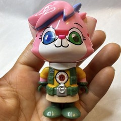 Bonkers Toy Co Alpha Lexa Cat Plastic Figure Pink Hair Green Outfit Yellow/White