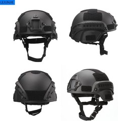 MICH Tactical Helmets with Detachable Face Mask Goggles One Size, Black lens
