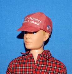 1:6 Scale MAGA Hat Baseball Cap Ken Barbie Doll Size Red *NEW Style* Custom Back