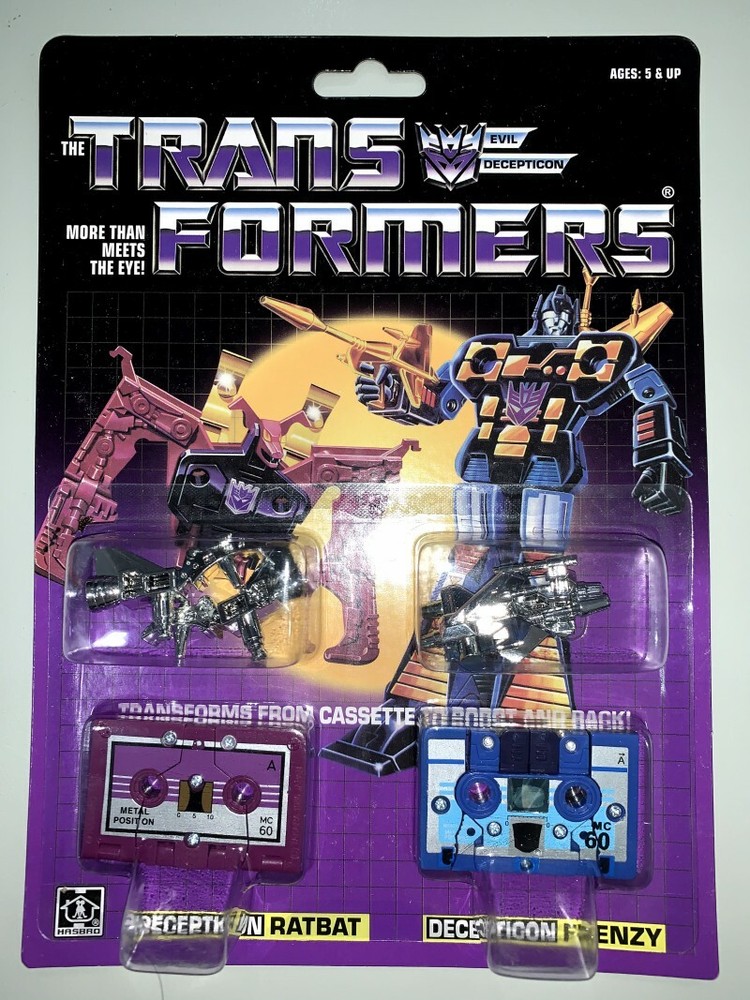 Transformers G1 decepticons cassette ratbat & frenzy reissue mint MISB