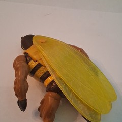 Bee Action Figure Plastic Translucent Wings Yellow Black Brown