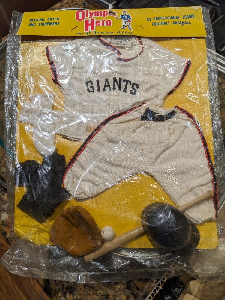 1965 ROSKO JOHNNY HERO SAN FRANCISCO GIANTS UNIFORM & ACCESSORIES MOC SEALED
