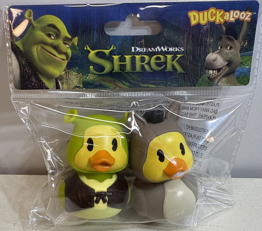 Dream Works Rubber Duck Set SHREK & DONKEY NEW
