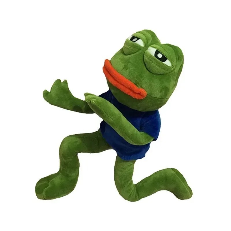 45cm Sad Frog Plush Toy Soft Stuffed Pillow Magic ;Expression Pepe The Sad Frog