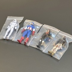 Lot 100 PCS RARE ZIPPER BAGS FOR 3.75” ACTION 3 3/4 FIGURES & A BOX GIFTS TOYS