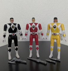MMPR Auto Morphin Series 2 – Red Black Yellow – Rocky Adam Aisha – Custom, READ