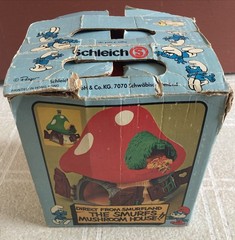 Vintage Smurfs Original Mushroom House 1976 Schleich with Box RARE! See Notes