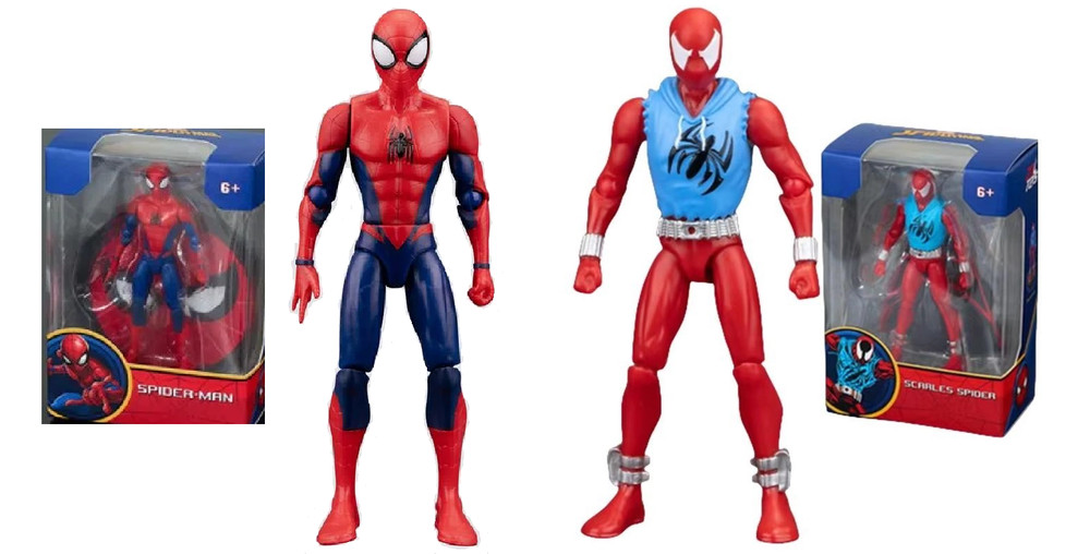 Action Figure SPIDER-MAN vs SCARLET- SPIDER set Lot Spider-verse into Spiderman