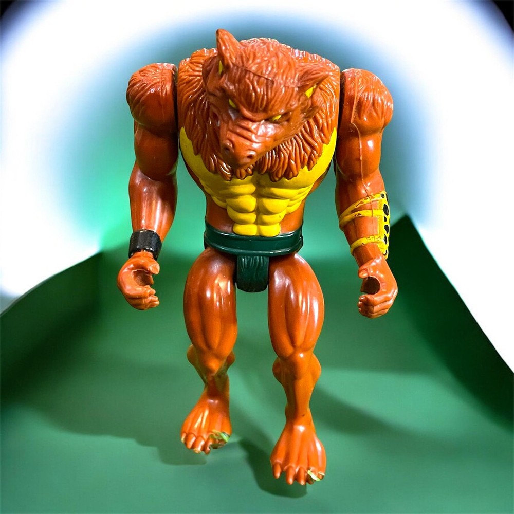 Brown Wolf Fantasy Monster Action Figure Plastic Fully Jointed Loose Toy 80s
