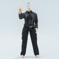 1/12 scale dark gray shirt suit w/ tie For 6” Figure BJD Mezco Marvel SHF ❶USA❶