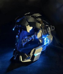 Iron Man MK17 1/1 Wearable Cosplay Mask Helmet Silver English Voice-control Prop