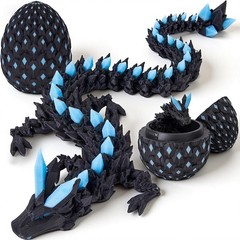 3D Printed Dragon Egg Toy with Glow in The Dark Articulated Easter 3D Printe…