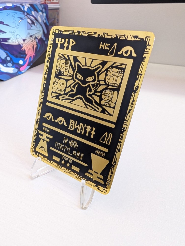 Mew Gold Metal Collector Card Display Piece Unofficial Fan Art