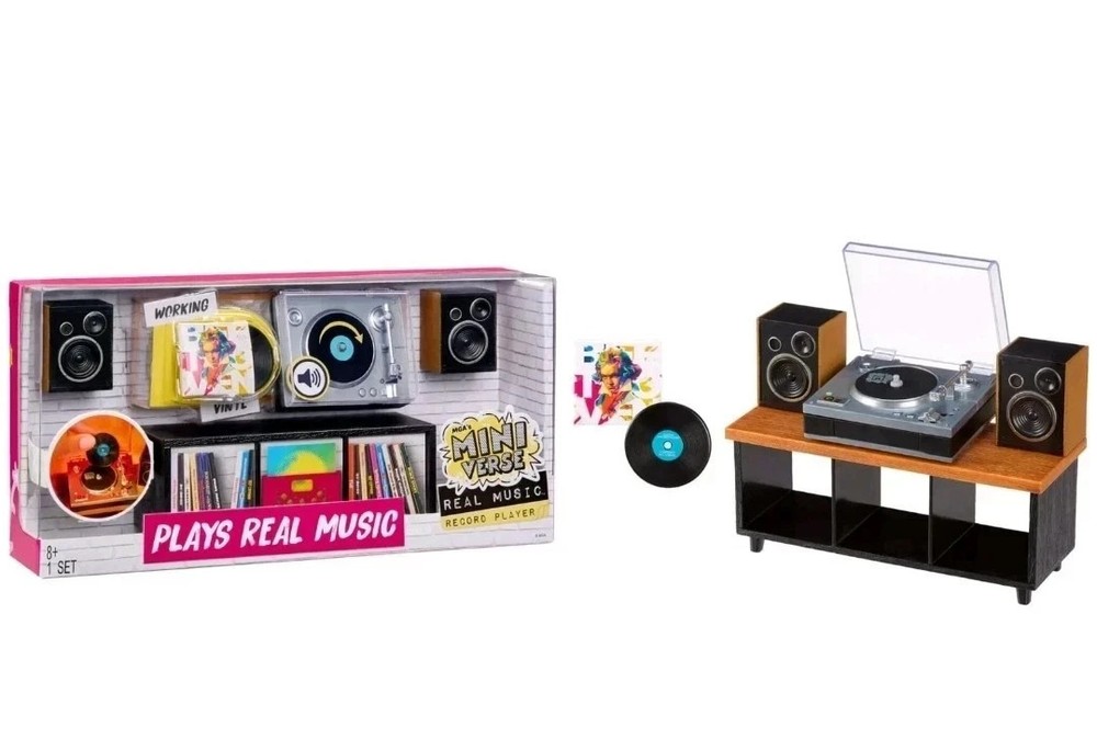 MGA’s Miniverse Real Music Record Player Mini Collectibles Mini Playable Record