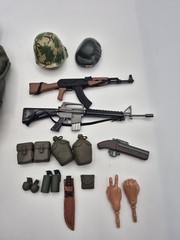 Lot of 21st Century Toys Vietnam Era US Soldier (4 with Accessories) + In Time