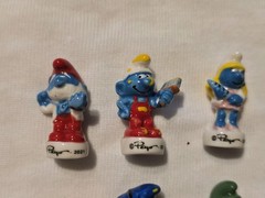 THE SMURFS PEYO PORCELAIN FIGURINES SET MINIATURES X 8