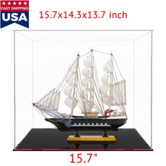 US 16″/40cm Acrylic Plastic Display Box Big Perspex Case Dustproof Self-Install