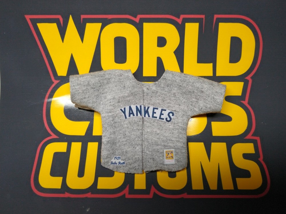 Custom New York Yankees Babe Ruth Cena Jersey For Action Figures Mattel WWE ECW