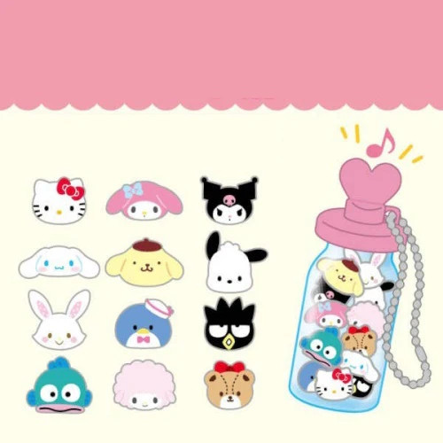 Sanrio Characters Tsume Tsume Eraser Series Ensky 12 Mini Erasers In Bottle