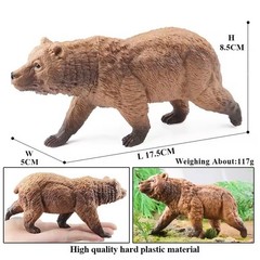 Brown Bear Toy Action Figure 7″ Small Animal Figurine Doll Gift for Kids