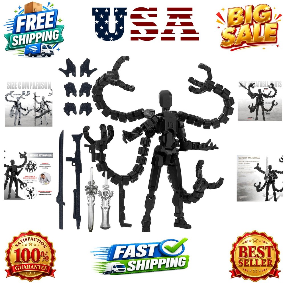 T13 Already Assembled Action Figure Accessories,T13 Multi-Jointed Movable,for…