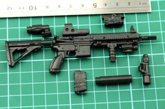 1:6 Scale Model Assembly Assault rifle Gun 4D Black HK416 For 12″ Figure ~