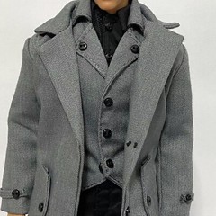 12 Inch 1:6 Scale Male Soldier Toy Gray Coat Set Clothes Model CC307