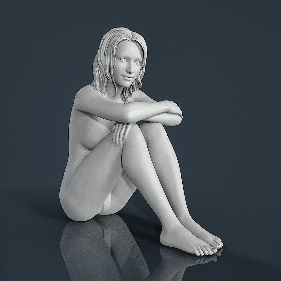 Unpainted Painted resin figurine. Woman Girl lady naked nude 1/18 1/24 1/43 1/32